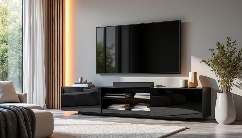 Meuble tv noir : comment choisir le modèle idéal pour votre salon découvrez nos conseils pour choisir le meuble tv noir parfait qui allie style et fonctionnalité, adapté à votre salon et à votre décoration.